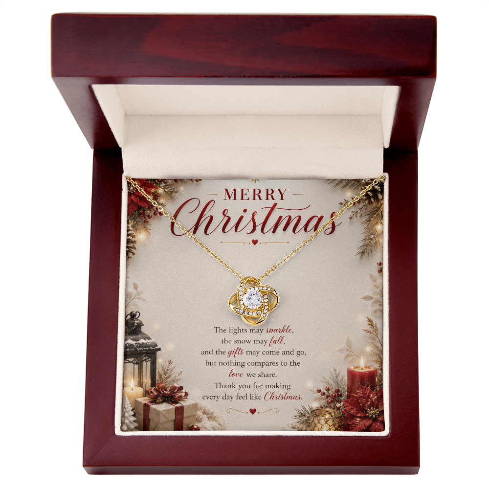 Christmas Love Knot Necklace | Romantic Holiday Gift for Her