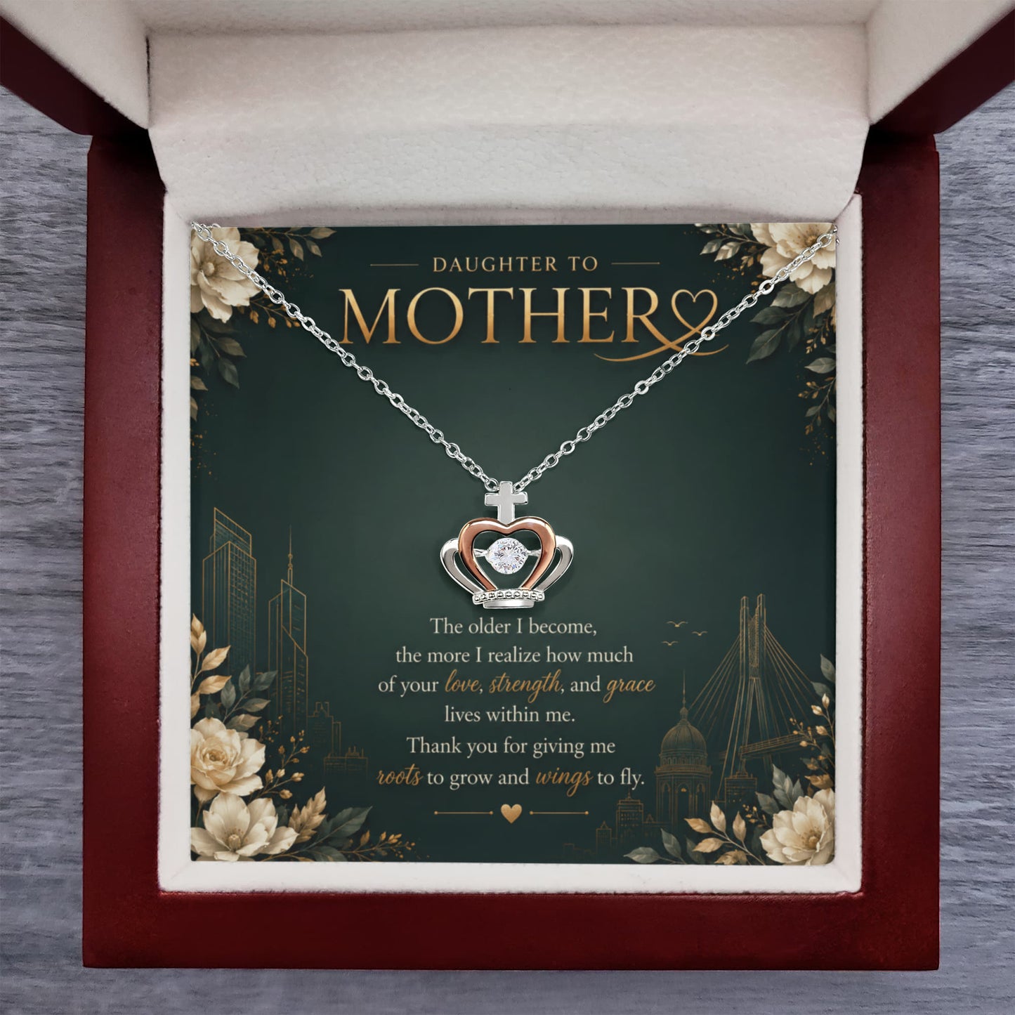 Forever Crown Heart Pendant | Mother's Day Gift for Mom
