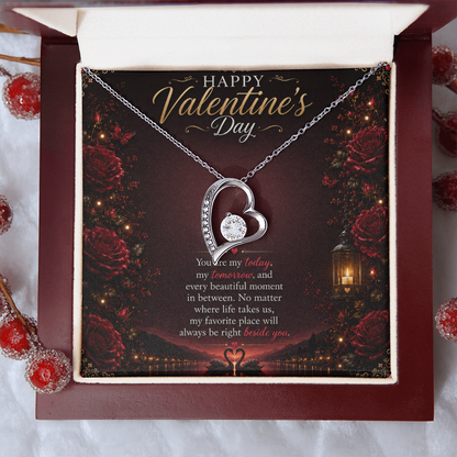 Valentine's Crystal Heart Necklace | Romantic Gift for Her