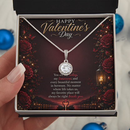 Valentine's Crystal Halo Necklace | Romantic Gift for Her