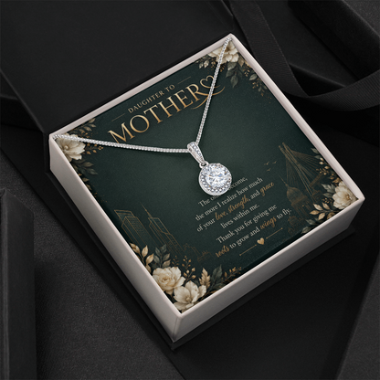 Daughter to Mother Halo Necklace | Sentimental Gift for Mom