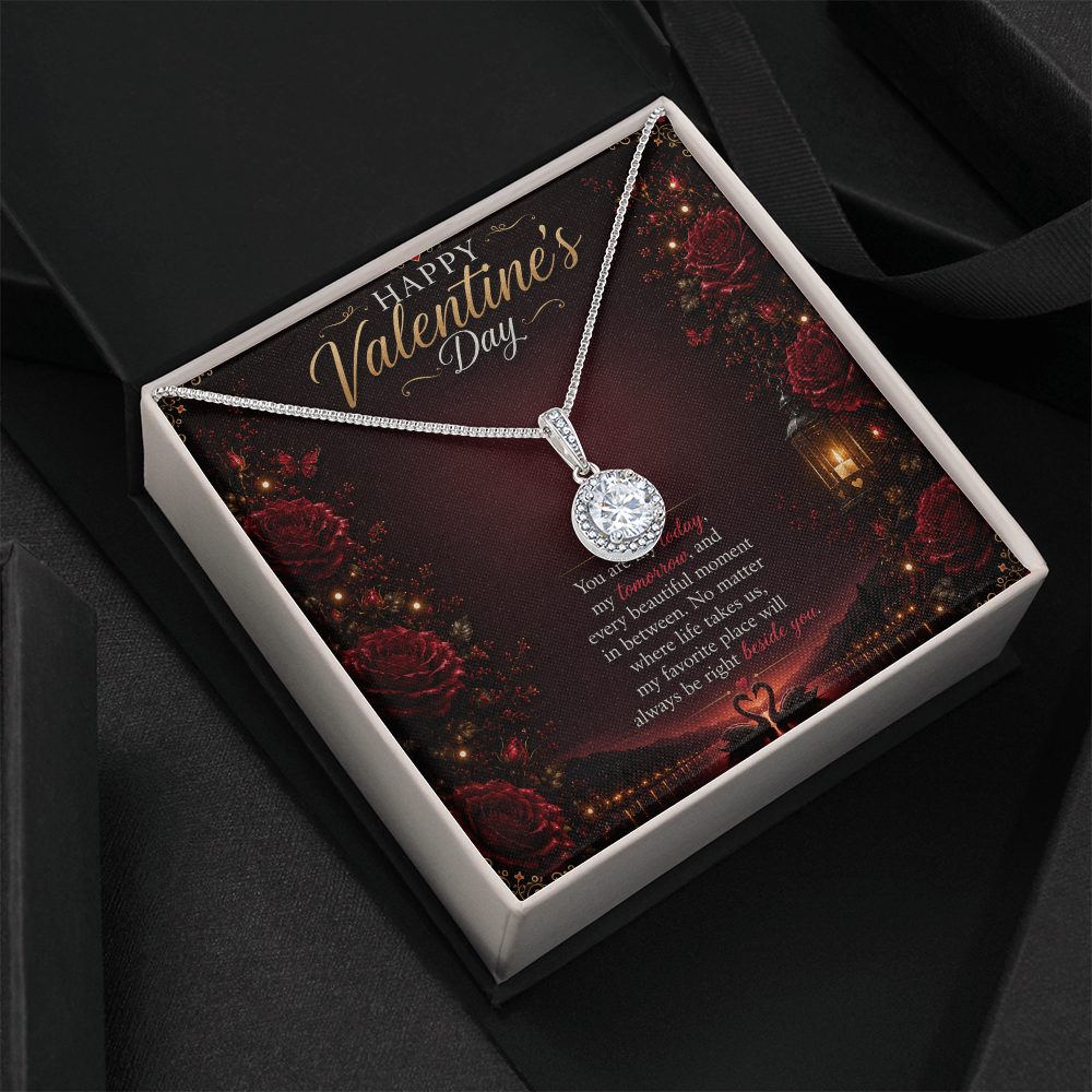Valentine's Crystal Halo Necklace | Romantic Gift for Her