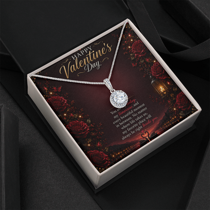 Valentine's Crystal Halo Necklace | Romantic Gift for Her