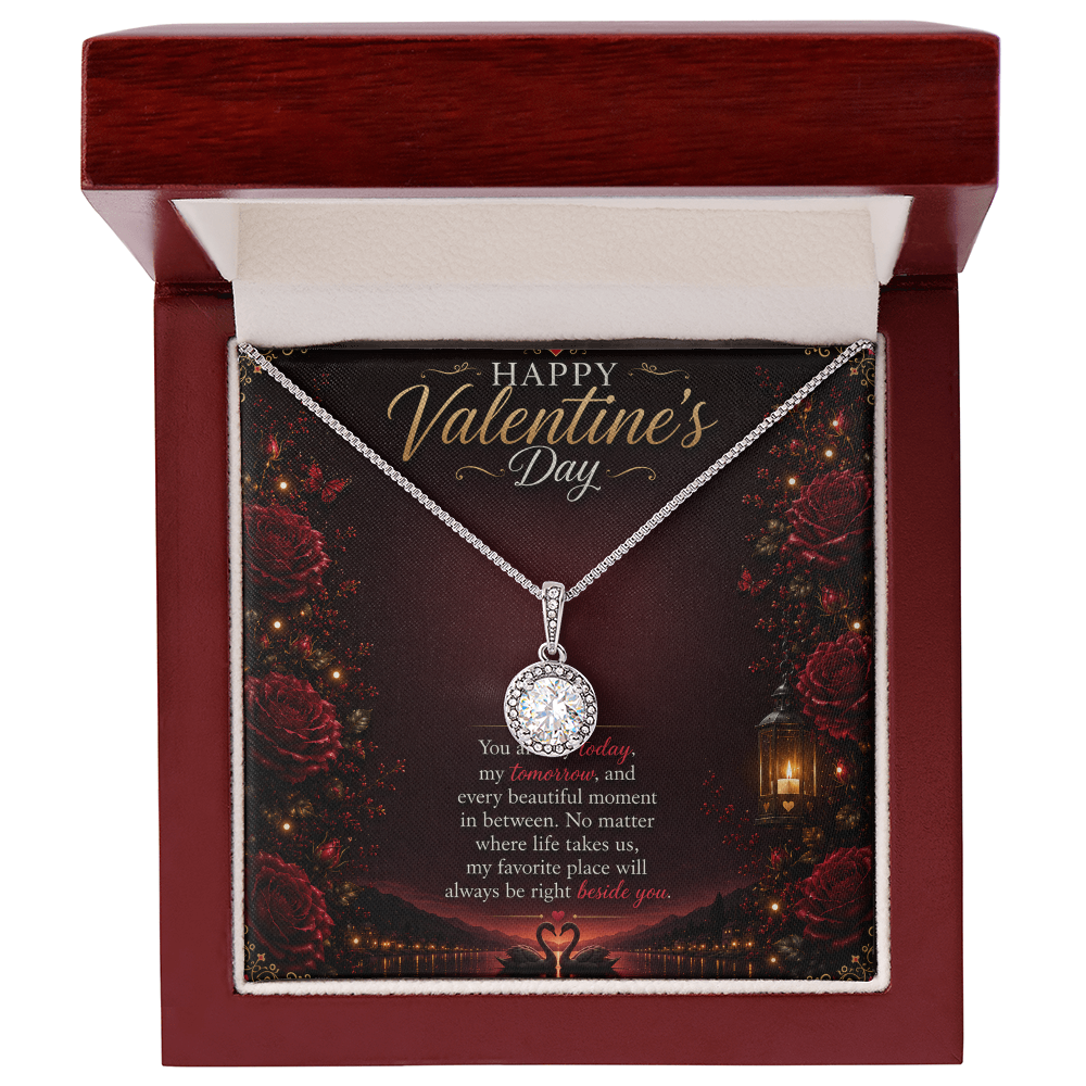 Valentine's Crystal Halo Necklace | Romantic Gift for Her