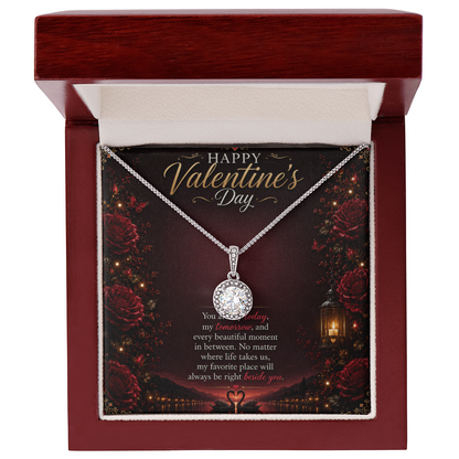 Valentine's Crystal Halo Necklace | Romantic Gift for Her