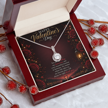 Valentine's Crystal Halo Necklace | Romantic Gift for Her