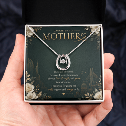 Daughter to Mother Dancing Stone Necklace | Meaningful Gift for Mom