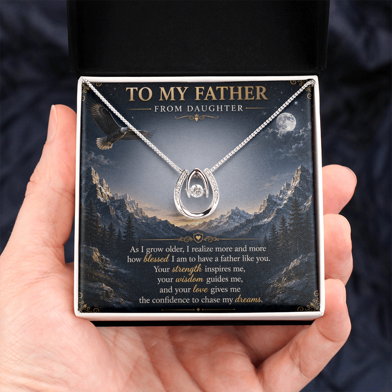 To My Father Dancing Diamond Necklace | Meaningful Gift from Daughter