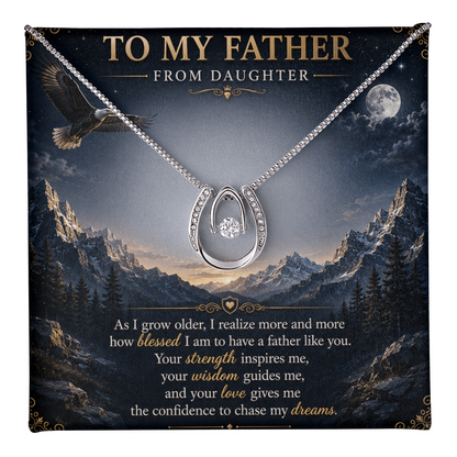 To My Father Dancing Diamond Necklace | Meaningful Gift from Daughter