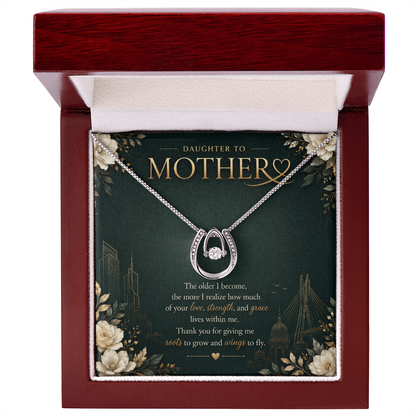 Daughter to Mother Dancing Stone Necklace | Meaningful Gift for Mom