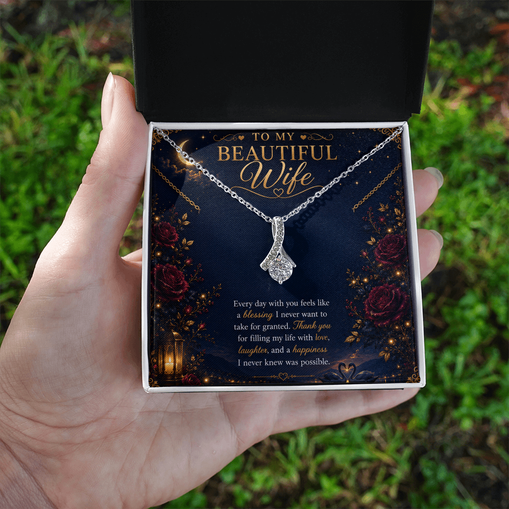 To My Beautiful Wife Alluring Beauty Necklace | Romantic Gift for Wife