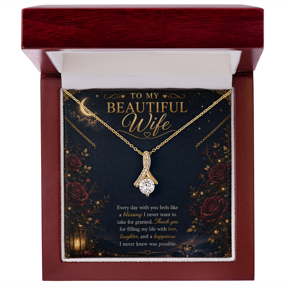 To My Beautiful Wife Alluring Beauty Necklace | Romantic Gift for Wife