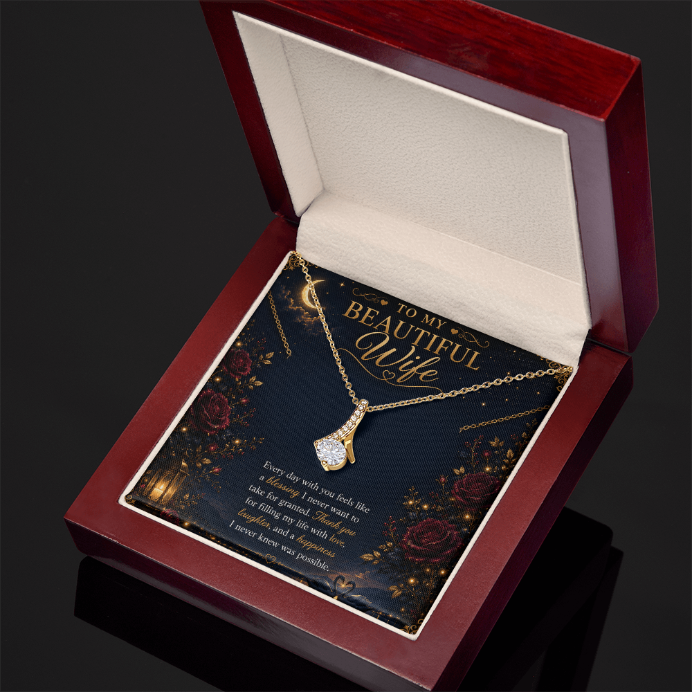 To My Beautiful Wife Alluring Beauty Necklace | Romantic Gift for Wife