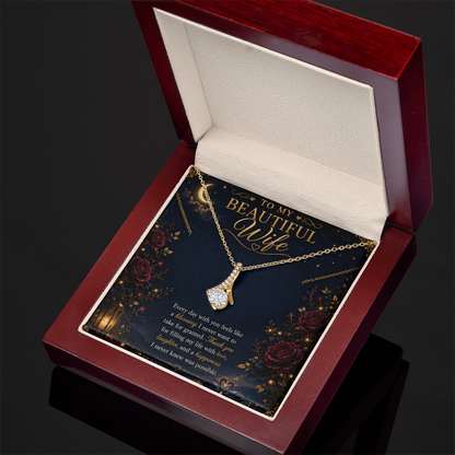 To My Beautiful Wife Alluring Beauty Necklace | Romantic Gift for Wife