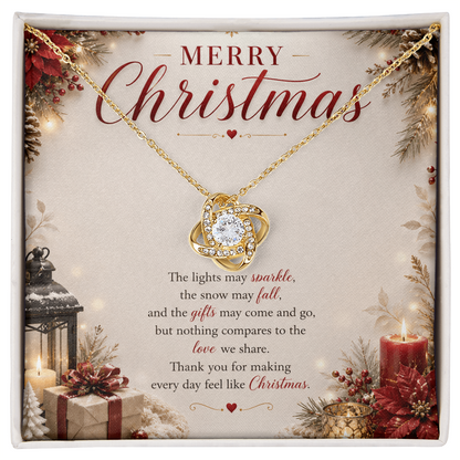 Christmas Love Knot Necklace | Romantic Holiday Gift for Her