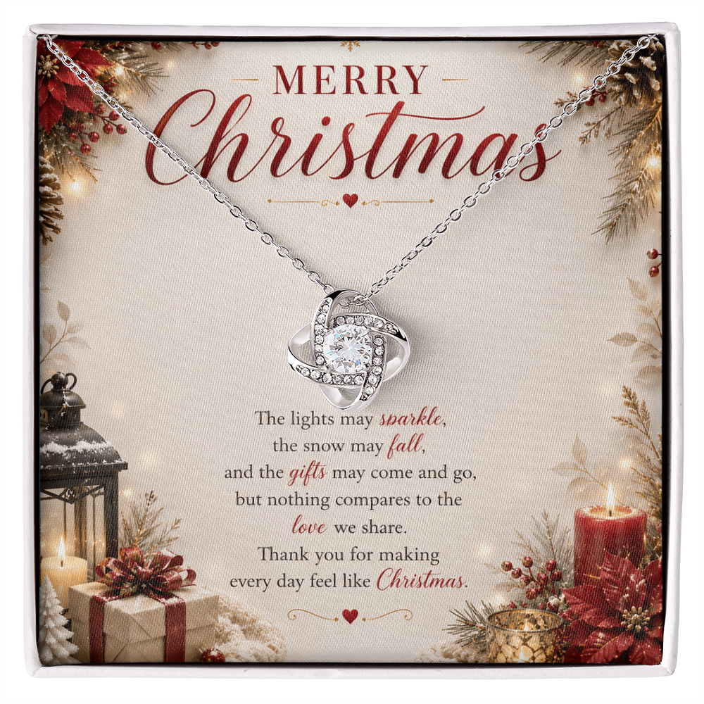 Christmas Love Knot Necklace | Romantic Holiday Gift for Her