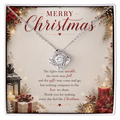 Christmas Love Knot Necklace | Romantic Holiday Gift for Her