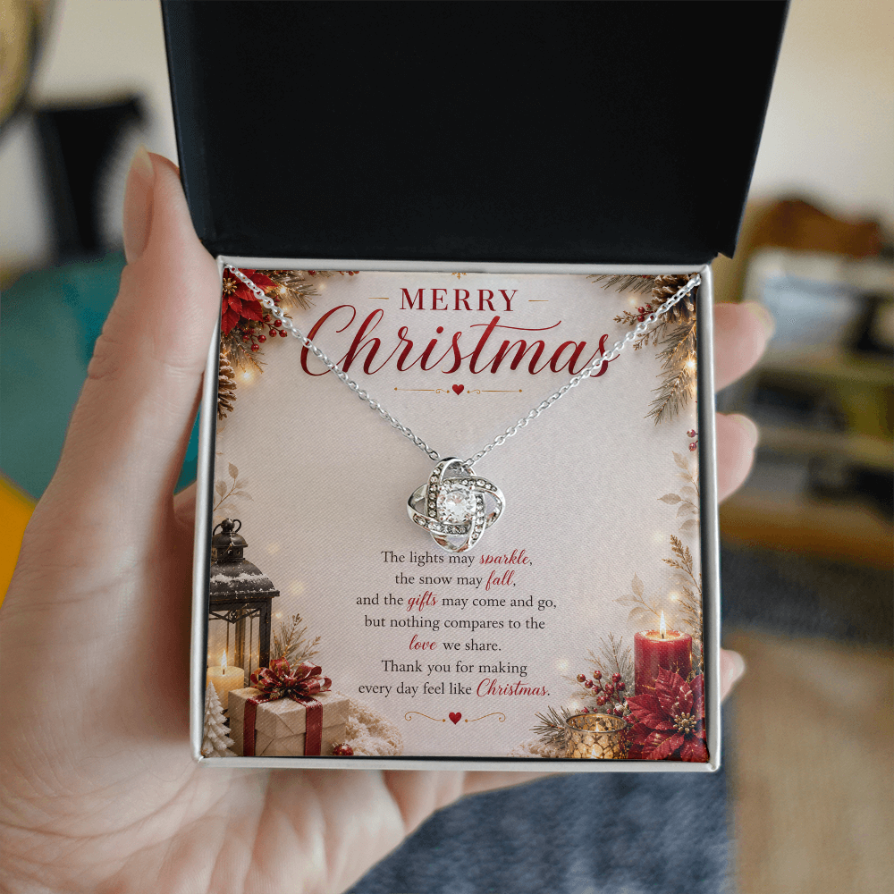 Christmas Love Knot Necklace | Romantic Holiday Gift for Her