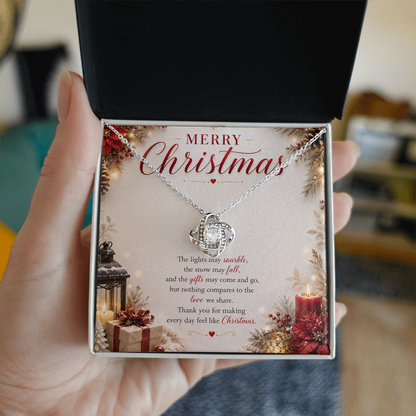 Christmas Love Knot Necklace | Romantic Holiday Gift for Her