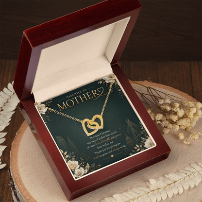 Daughter to Mother Interlocking Hearts Necklace | Meaningful Gift for Mom