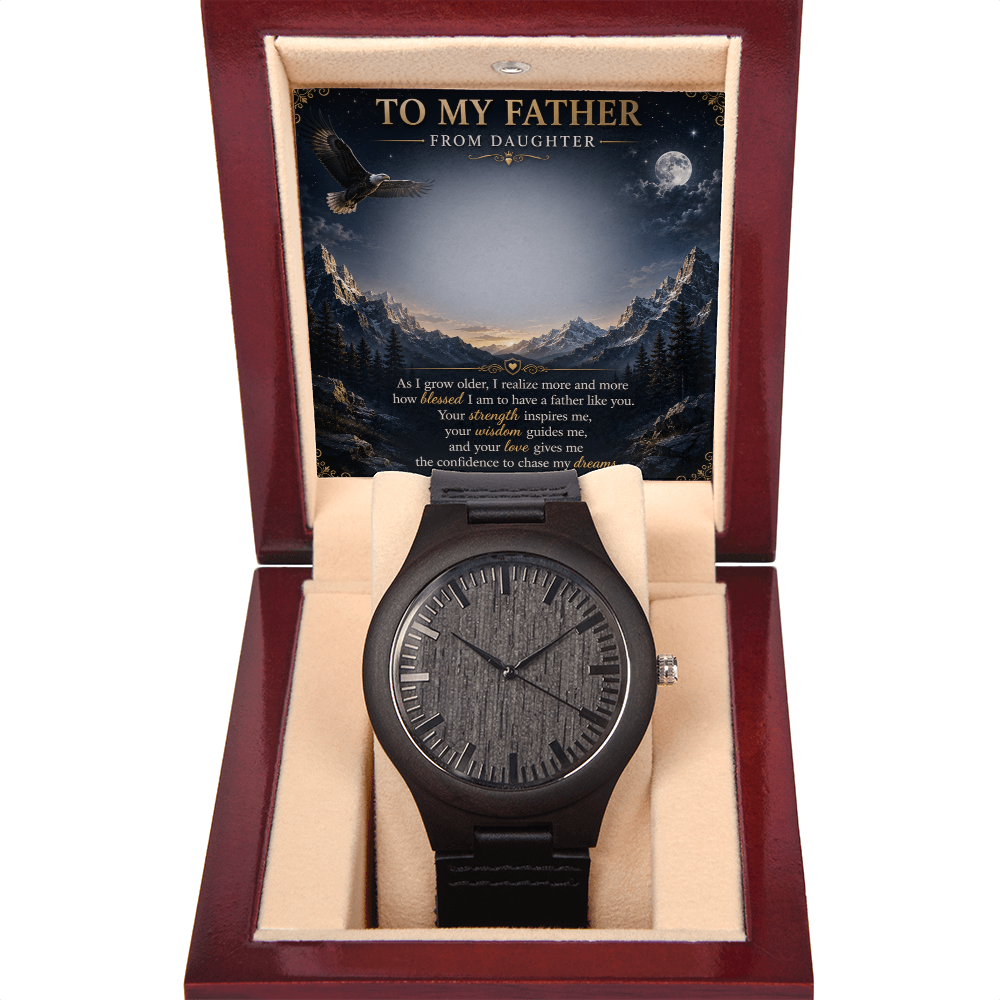 To My Father Wooden Watch | Meaningful Gift from Daughter