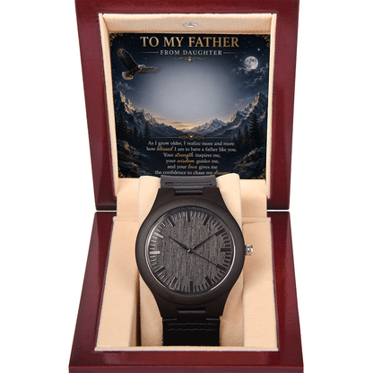 To My Father Wooden Watch | Meaningful Gift from Daughter