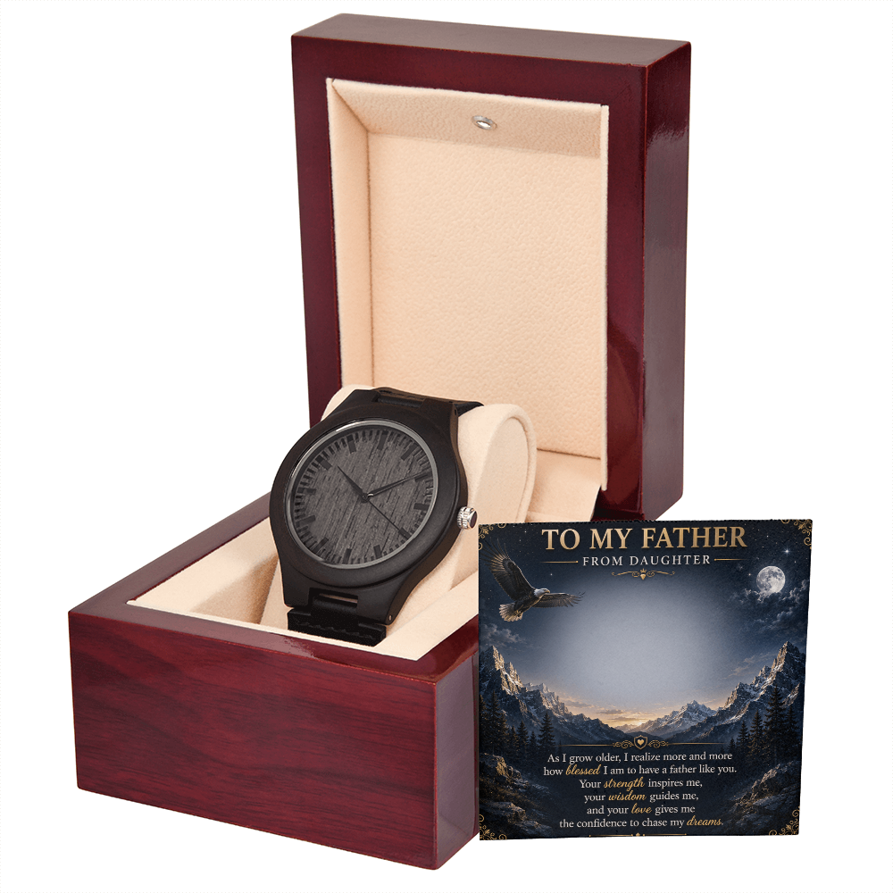 To My Father Wooden Watch | Meaningful Gift from Daughter