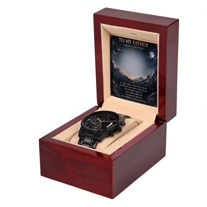 Luxury Black Stainless Steel Watch for Dad | Father's Day Gift