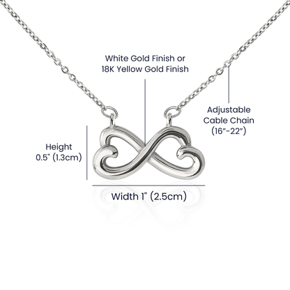 Merry Christmas Infinity Heart Necklace Gift for Her